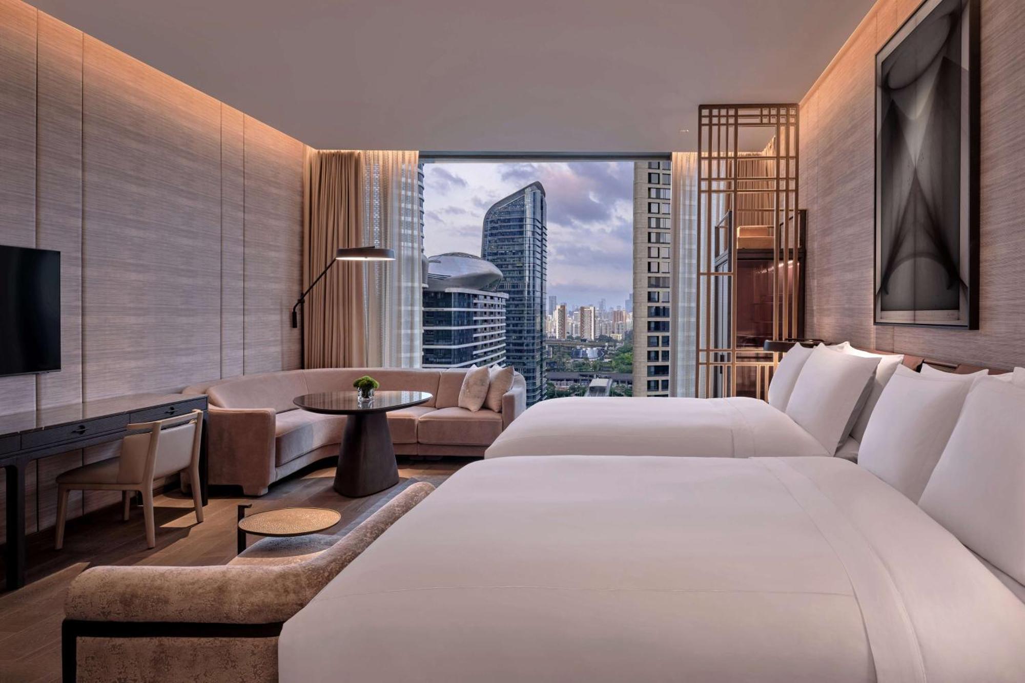 Conrad Shenzhen, The First Art Museum Hotel In Greater Bay Area With The Stunning Bay And Sunset View In The Hotel Terrace Exterior photo